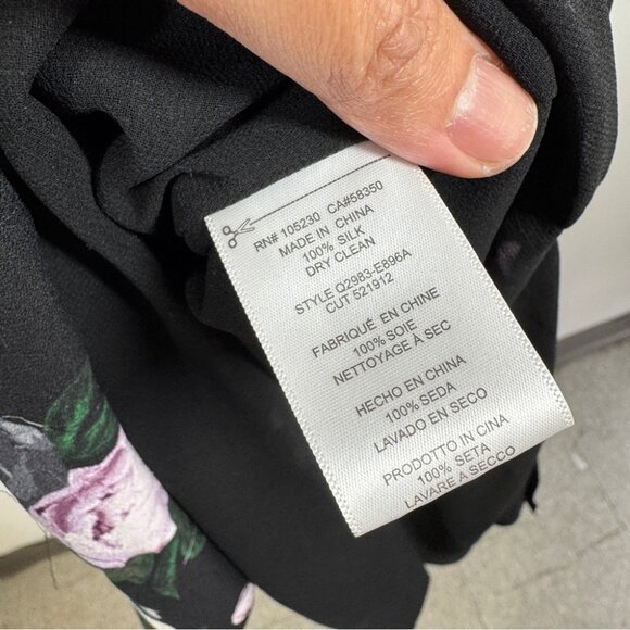 Equipment Femme Black Floral Silk Shift Dress Size S Sleeveless Chic Summer Boho - Picture 7 of 12